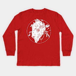 Bison Head Kids Long Sleeve T-Shirt